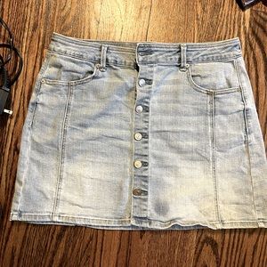 American Eagle Denim Button Down Mini Skirt